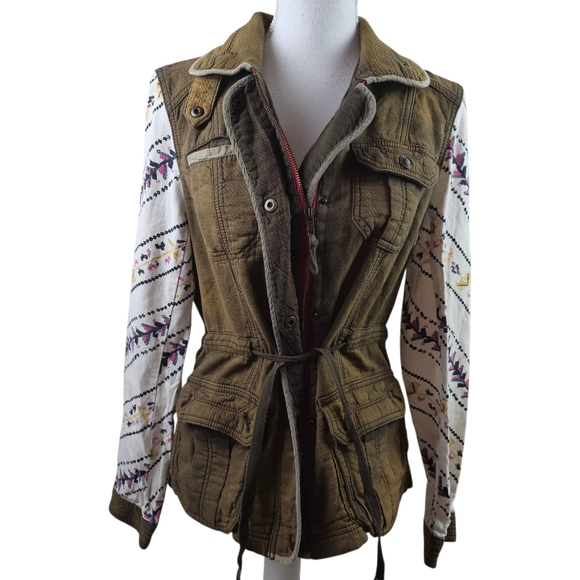 Free People Follow Your Heart Tribal Print Cargo Jacket In S - Picture 3 of 8